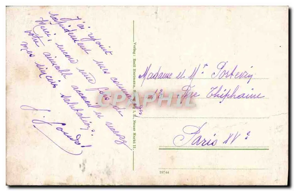Mülhausen i.E. - Rathausplatz — mercado animado — editor Dahl Hartmann, n° 29744 - Verso