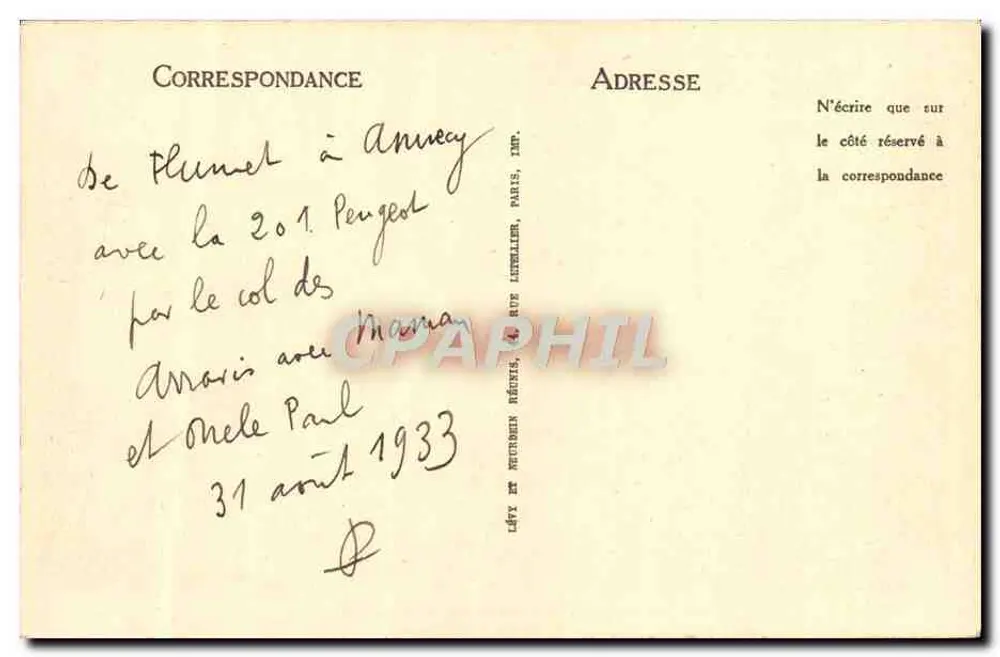 Il Col des Aravis e il Mont-Blanc — LL — n°39 - Verso