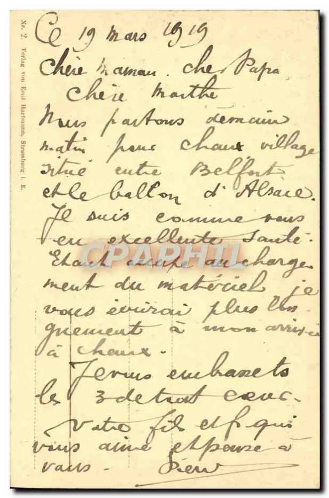 Mülhausen i. Els. — Vista geral — Verlag von Emil Hirtmann, Straßburg - Verso