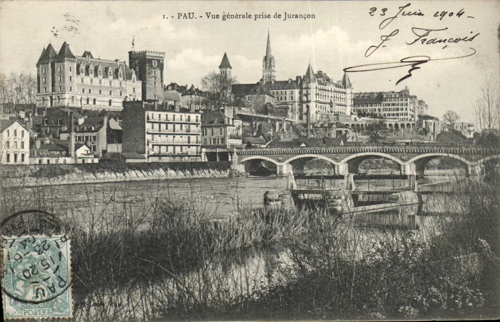 Pau — Vista general tomada desde Jurançon — L. François, n°1 - Anverso