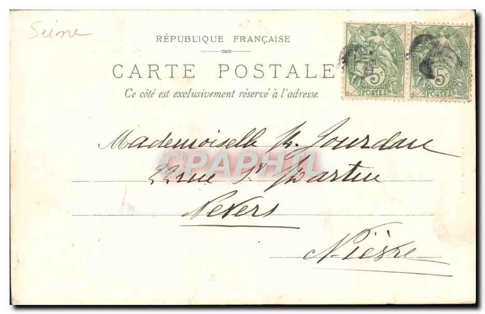 Bois de Boulogne — A cascata — Editor Paris, n° 1200 - Verso