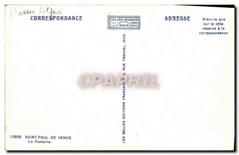 La Fontaine — Saint-Paul-de-Vence — Edizioni Adia - Verso