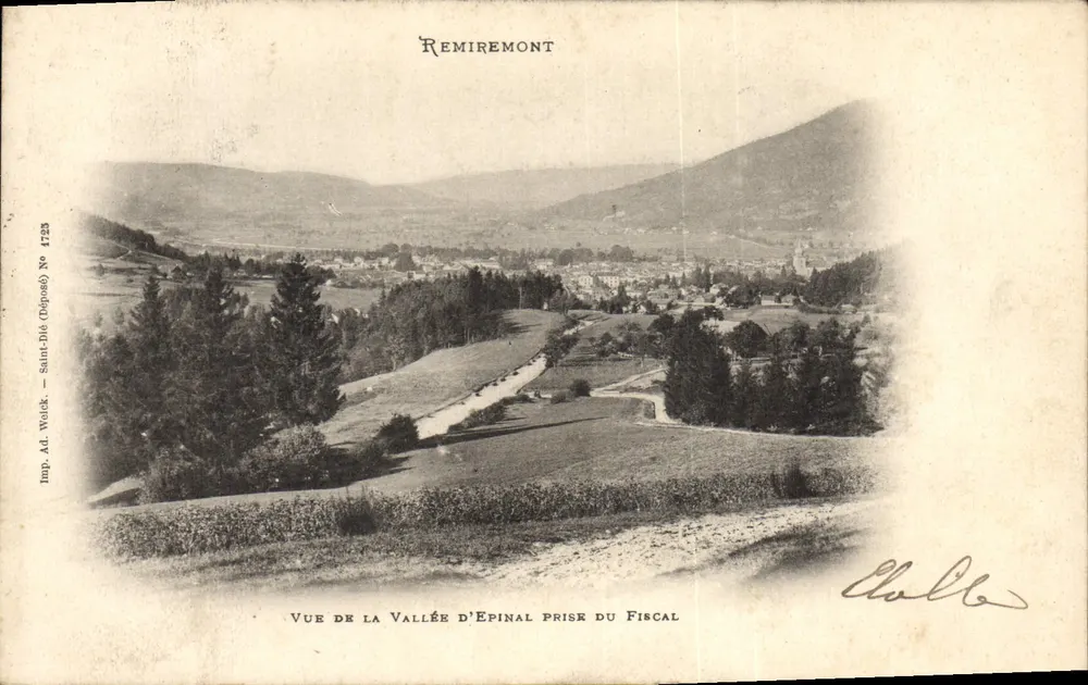 Aussicht auf die Epinaler Tal aus der Fiscal — Remiremont — Imp. Ad. Welck, Saint-Dié, N° 4723 - Vorderseite