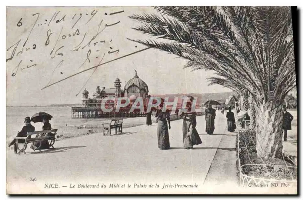 NICE — Der Boulevard du Midi und das Palais de la Jetée-Promenade — Sammlung ND Phot n°346 - Vorderseite