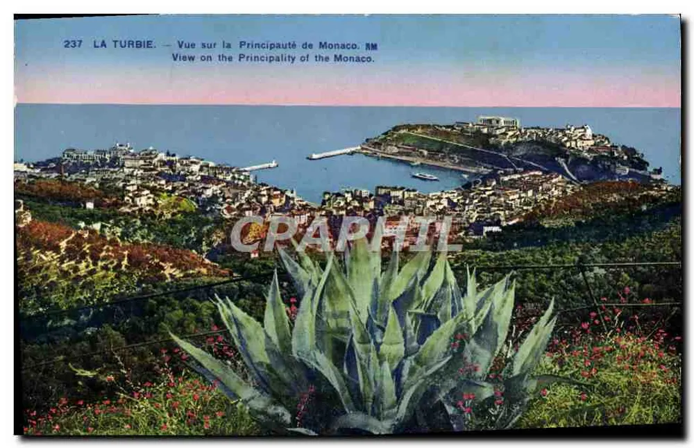 La Turbie — Blick auf das Fürstentum Monaco — Éditions d'Art Rostas et Marcel, Nice - Vorderseite