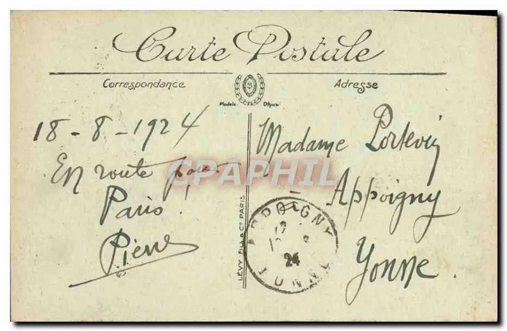 Nevers — Das Ducal Palace — Liorairie Th. Ropiteau, Nr. 37 - Rückseite