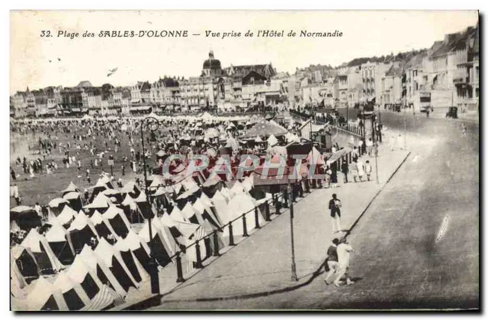 Strand der SABLES-D'OLONNE — Aufnahme vom Hôtel de Normandie — Phototypie Jéhly-Faure, Montagne - Vorderseite