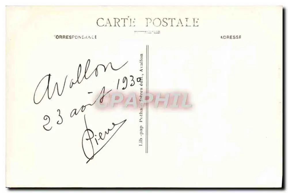 Avallon - Cousin-le-Pont - Blick auf die Alleux — Verlag Lib. Pothain frères, n°6 - Rückseite