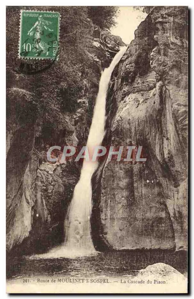 Route de Moulinet nach Sospel — La Cascade du Piaon — Verlag: Emblèsement Frédéric Jourier, Nice - Vorderseite