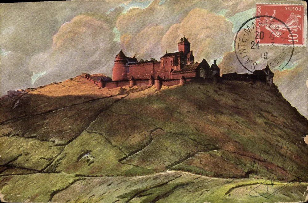 Schloss Sainte-Marie-sur-Arroux — Panoramablick — Verlag J.C. König & Ebhardt, Hannover - Vorderseite