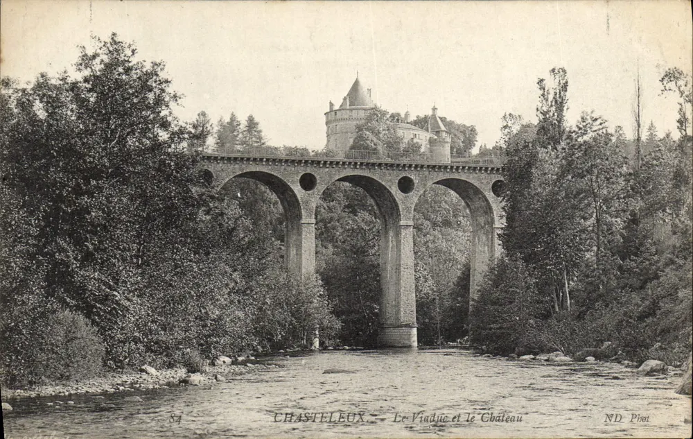 Chastelleux — O Viaduto e O Castelo — ND Poit - Frente