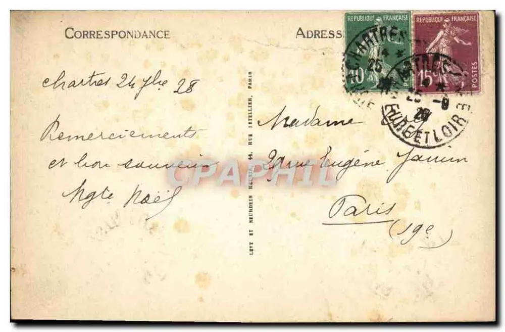 Chartres - Detalhes de uma Velha Casa - L.L. n°208 - Verso