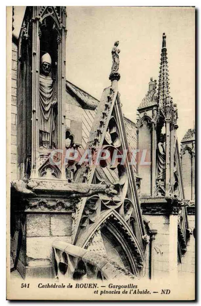 Catedral de ROUEN — Gargalhas e pináculos da Abside — ND - Frente