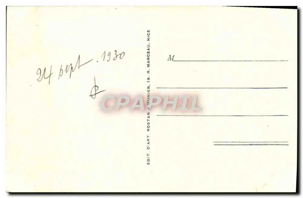 Env. de Agay - Calanque e Farol da Beaumette — Editor Rostan & Munier, Nice, n° 611 - Verso