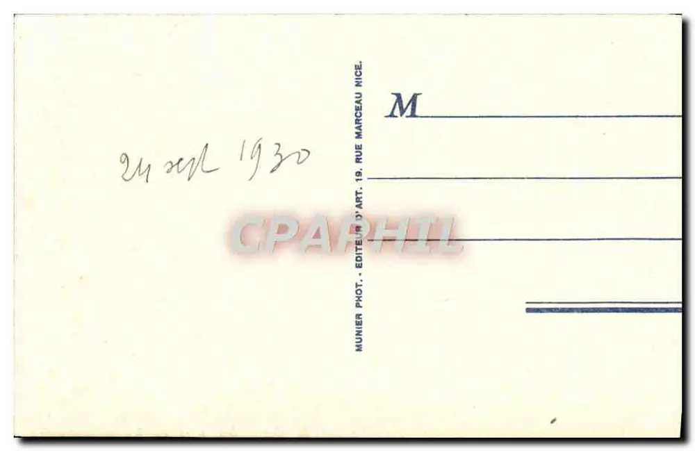 CANNES — A Praia e os Hotéis — R. M. n°525 - Verso