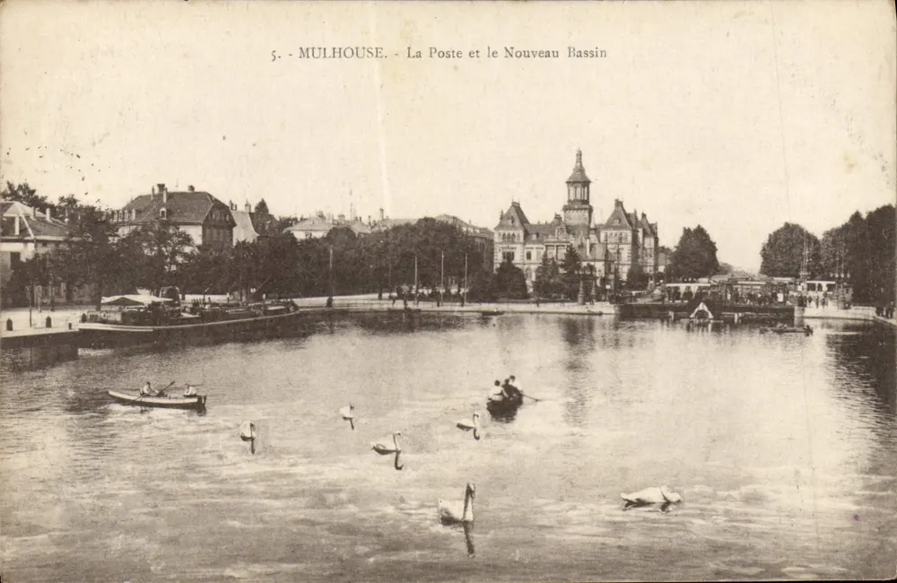 Mulhouse - Das Postamt und der Neue Hafen — unbekannter Verlag, Nr. 5 - Vorderseite