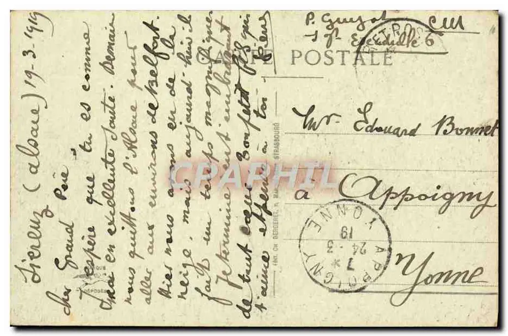 Mulhouse - Das Postamt und der Neue Hafen — unbekannter Verlag, Nr. 5 - Rückseite
