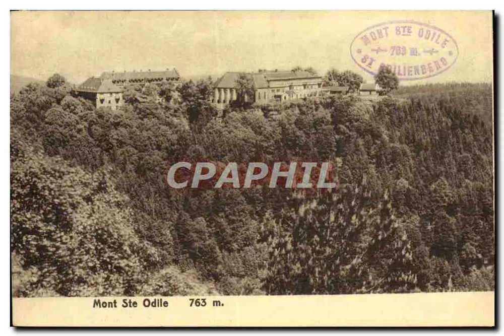 Monte Ste Odile — vista panorâmica do topo a 763 m — editor Juli. Manitias & Cie, Strasbourg - Frente