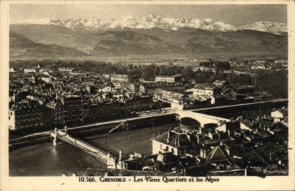 Grenoble - Die alten Viertel und die Alpen — Verlag Bellegance & Siret, Nr. 10.566 - Vorderseite