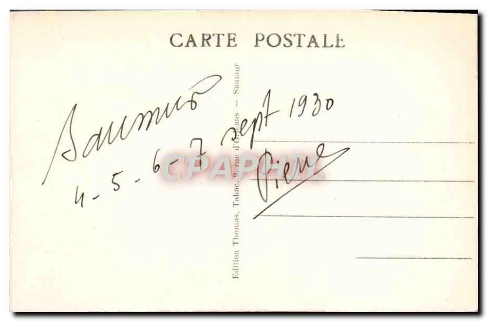 Saumur — O Castelo-Forte (Monumento Histórico) — Lado Sul — Edição Thomas, 6 rue d'Orléans - Verso