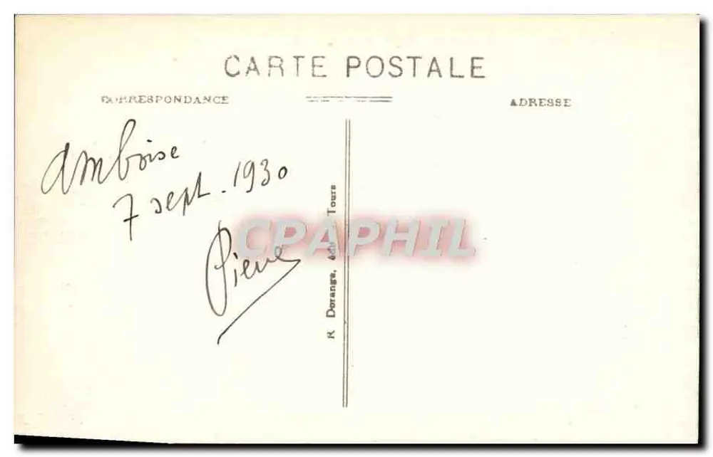 Amboise (I.-et-L.) - O Castelo (mon. hist.) e a Loire - R. D. - Verso