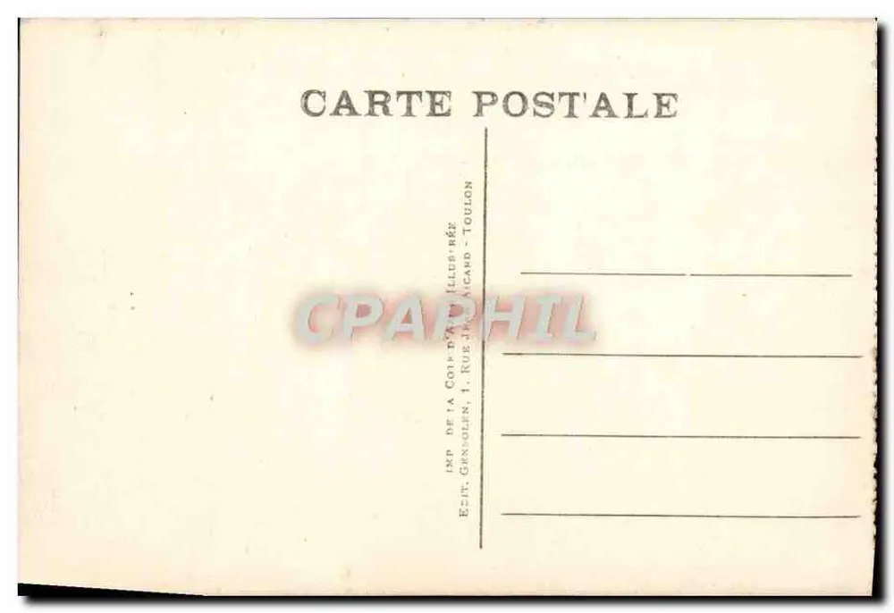 Toulon — Algemene Uitzicht — uitgever J. Illuscard, n° 21bis - Achterkant