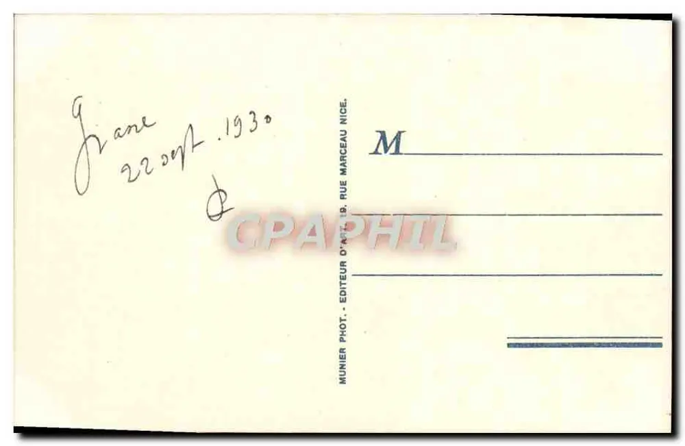 फल्हिया पर्गोला — कोट डी आजूर — मुनियर फोटो। संख्या 519 - पीछे