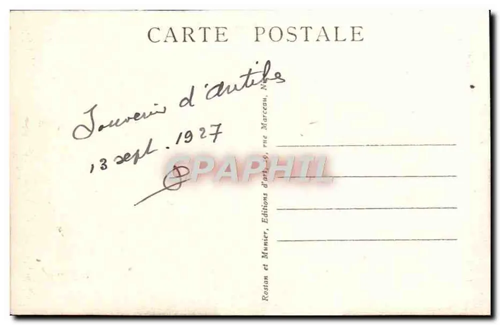 Antibes — Die alten Mauern — Éditions Rostan et Munier - Rückseite