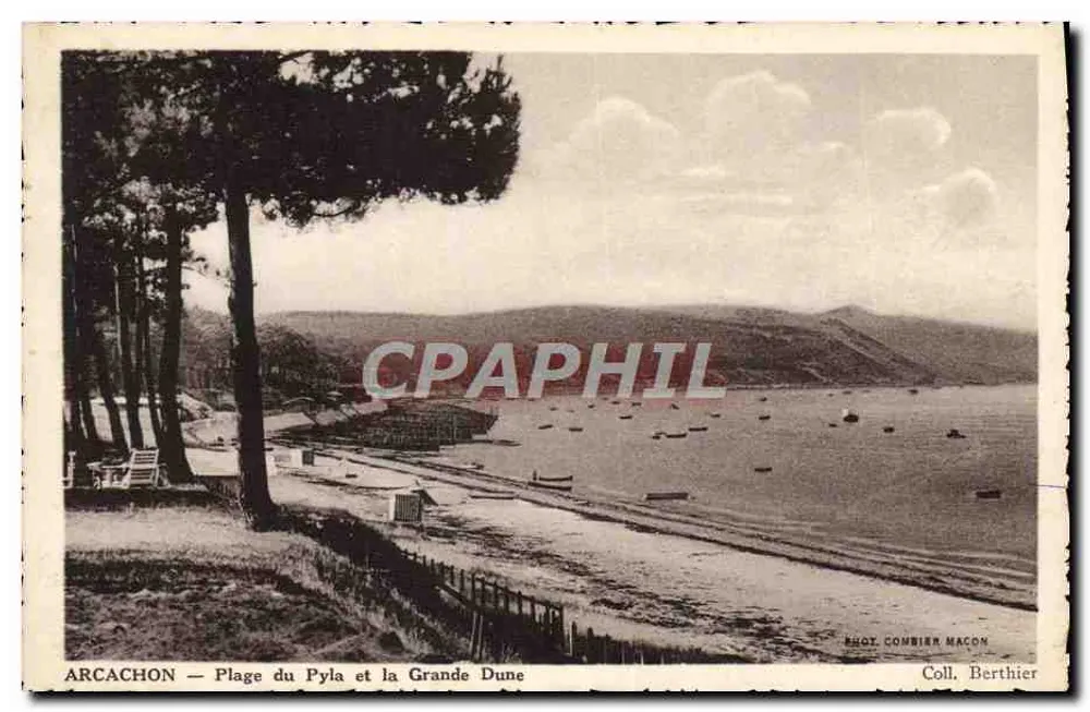 Arcachon — Praia do Pyla e a Grande Duna — Editor Bruy Combier Macon, Coleção Berthier - Frente