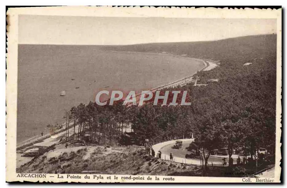 Arcachon — Die Pointe du Pyla und der Kreisverkehr der Straße — Sammlung Berthier - Vorderseite