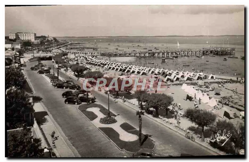 Arcachon — Ansicht der gesamten Strandpromenade und des Piers — L. Chatagneau, Bordeaux - Vorderseite