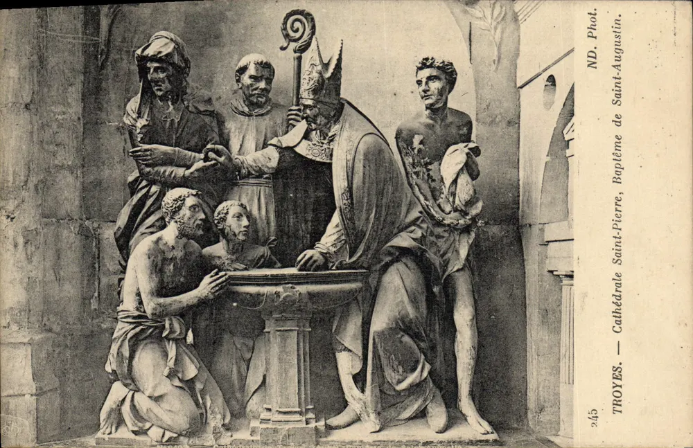 Taufe des Petrus — Kathedrale von Troyes — ND. Fotografie Saint-Augustin, Nr. 245 - Vorderseite
