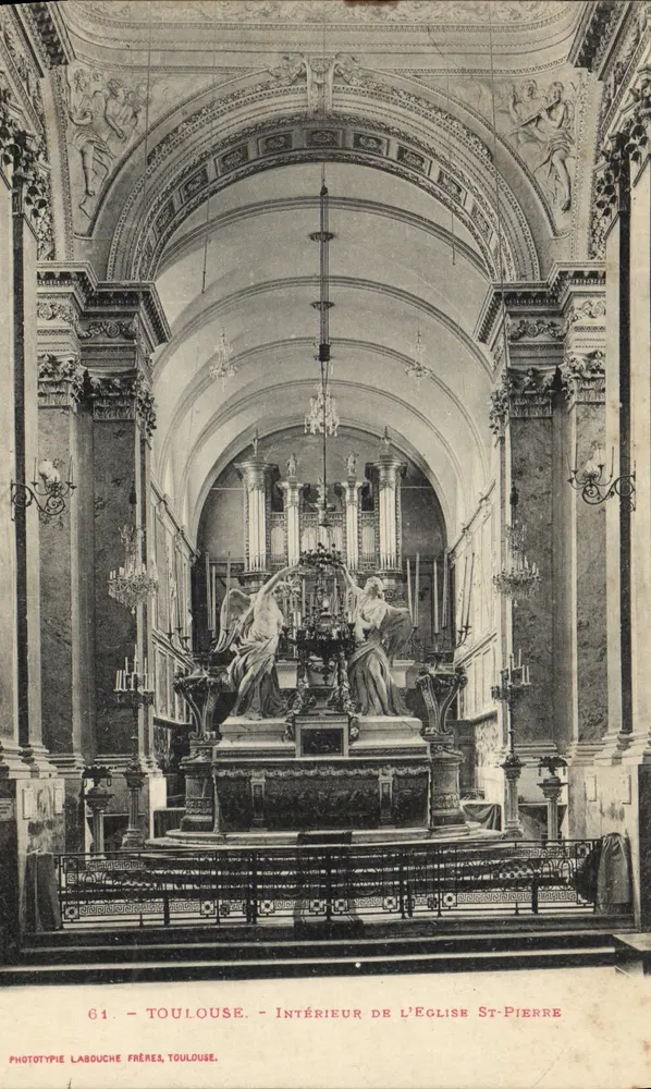 Innenraum der Kirche Saint-Pierre — Toulouse — Phototypie Labouche Frères, Toulouse, n°61 - Vorderseite