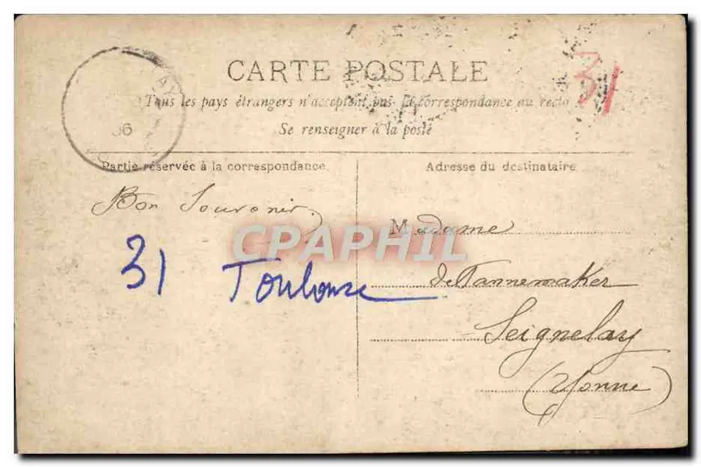 Toulouse - Vue générale sur la Garonne — éditeur Toulouse Générale sur la Garonne - Rückseite
