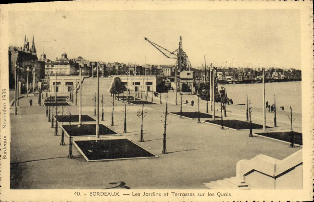 Bordeaux — Gärten und Terrassen an den Kaien — Edition La Cigogne, n°40 - Vorderseite