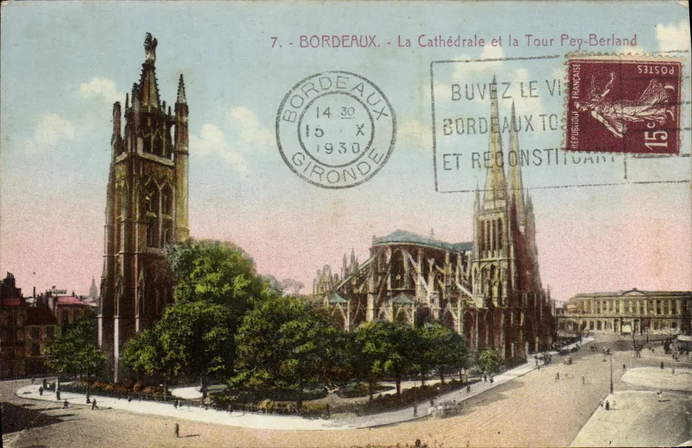 Bordeaux - Die Kathedrale und die Tour Pey-Berland — Ausgabe Cartes 'La Cigogne' - Vorderseite