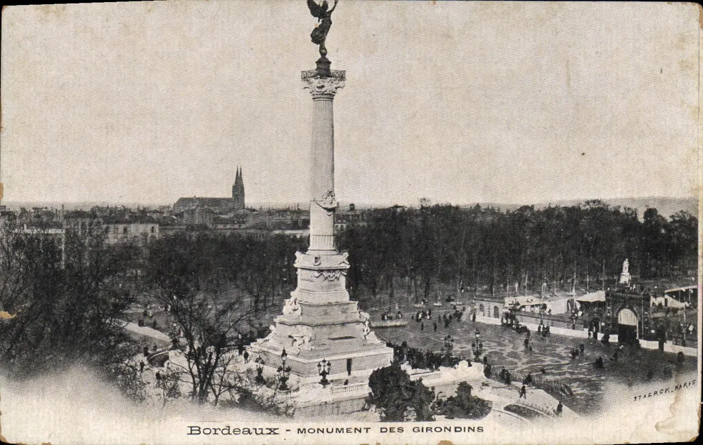 Bordeaux - Monument dos Girondinos — editor Staerck, Paris - Frente