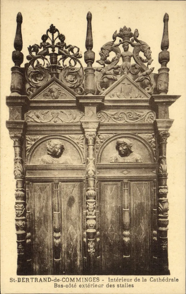 St-Bertrand-de-Comminges - Innenraum der Kathedrale - Äußere Seite der Bänke - Vorderseite