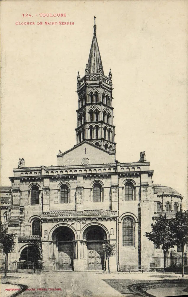 Toulouse - Torre da Igreja de Saint-Sernin — Fototipo Louche Toulouse, n° 124 - Frente