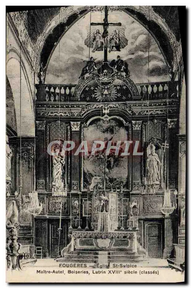 Fougeres — Kirche St-Sulpice — Meisteraltar, Holzarbeiten, 18. Jahrhundert Lesepult (klassifiziert) - Vorderseite