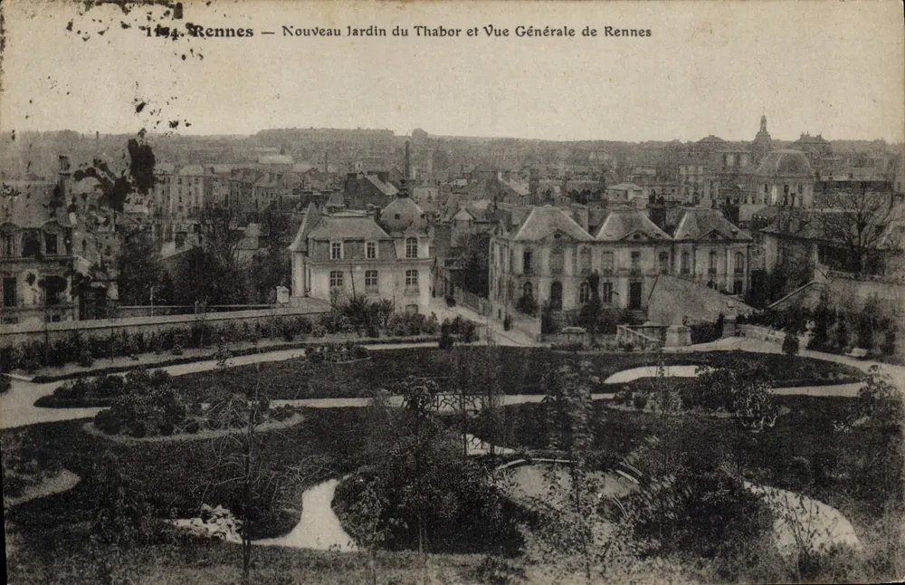Rennes — Neuer Garten des Thabor und allgemeiner Blick auf Rennes — Verlag: 1194 - Vorderseite