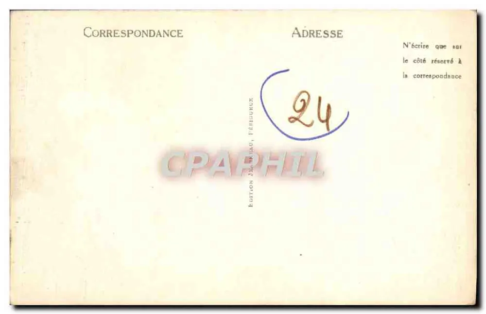 Périgueux — Interior da Basílica. A Cátedra — Edição J. Ménage, Périgueux, n° 163 - Verso