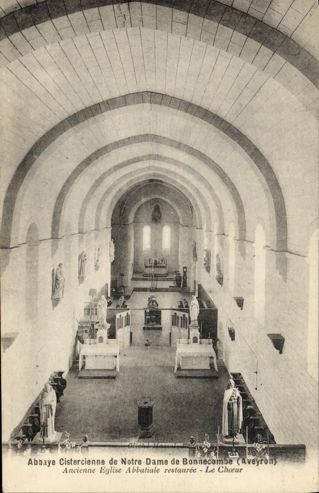 Zisterzienserkloster Notre-Dame de Bonnecombe (Aveyron) — Restaurierte ehemalige Abteikirche — Der Chor — Verlag: Chiché & Masson, Seriennummer nicht sichtbar - Vorderseite