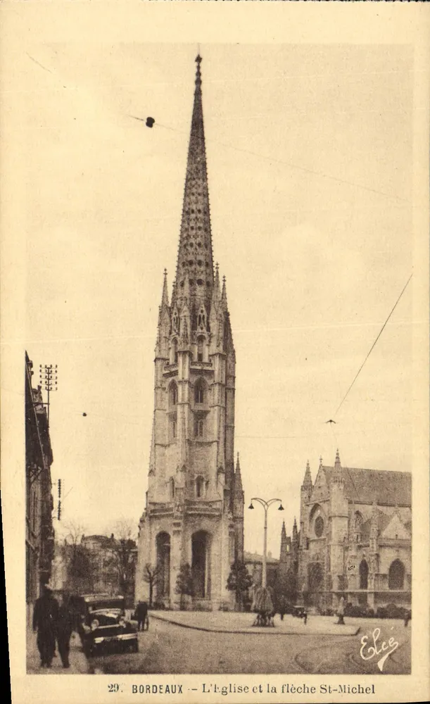 Bordeaux — La iglesia y la flecha de San Miguel — Editor Elée - Anverso