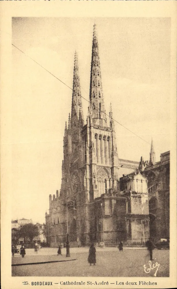 Bordeaux — Catedral de São André — As Duas Flechas — Editor E. Lévy - Frente