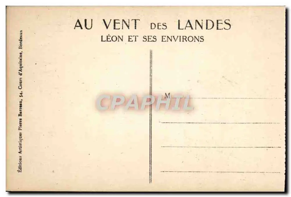Arredores de Léon — Paisagem pastoral sob a lua — Gabriel Dufau - Verso