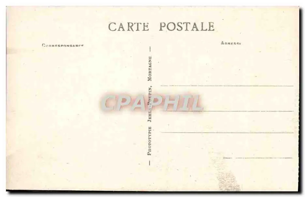 Praia em St-Brevin-les-Pins — banhistas e tendas listradas — Fototipia Jehl-Pourzin, Mortagne - Verso