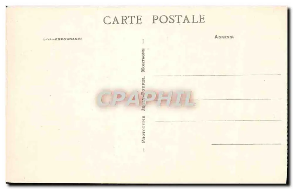 St-BREVIN-LES-PINS — rua arborizada com carro antigo — editor J. Poupin, n° 704 - Verso
