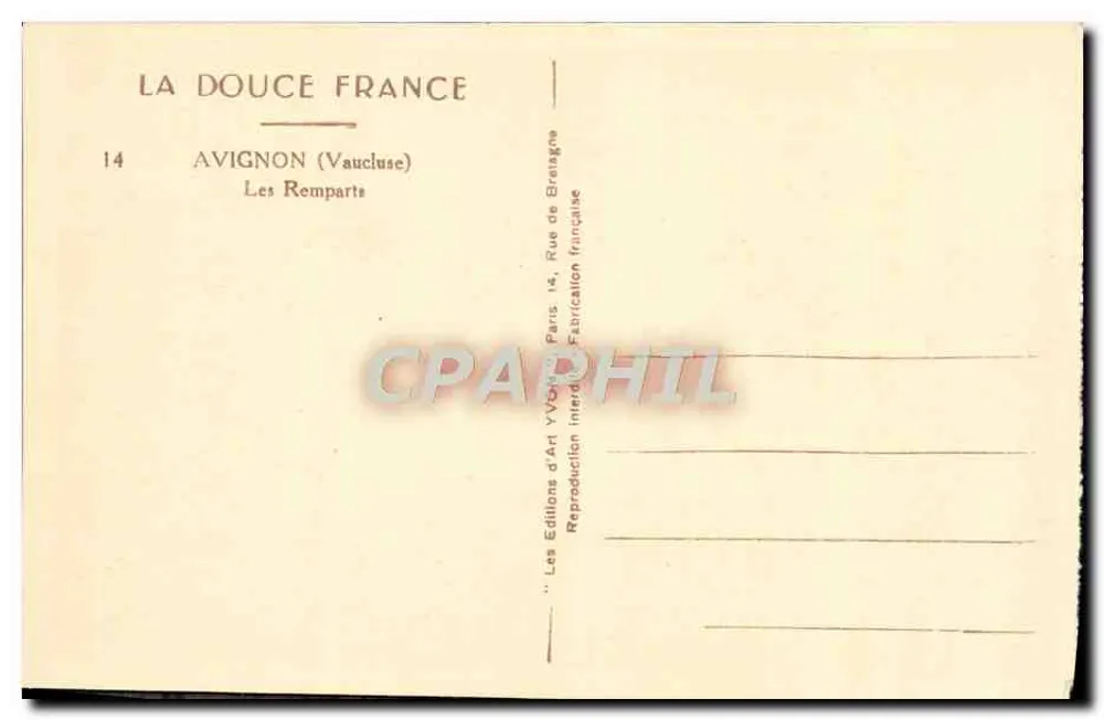 Avignon — Os Muros — Yvon - Verso