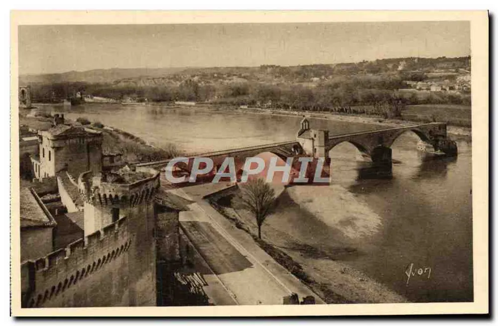 Avignon — Vista geral da margem direita do Ródano — Les Éditions d'Art d'Avignon - Frente